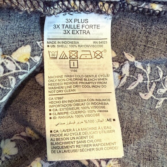 3X Plus Old Navy Blouse - Navy Blue with Flowers - Picture 4 of 9